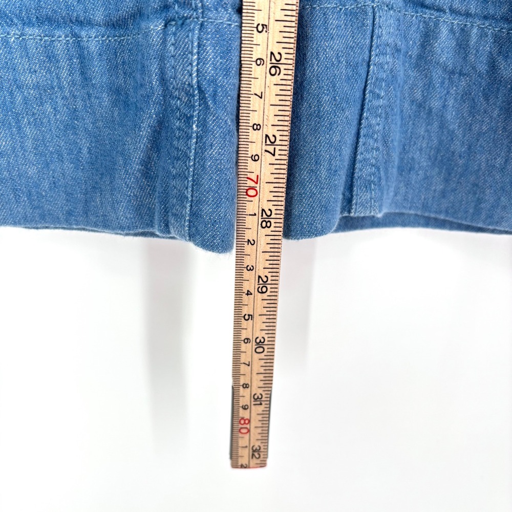 Pilcro Anthropologie High Waisted Wide Leg Chambray Trouser Jeans Sz 28 Linen - Picture 13 of 13